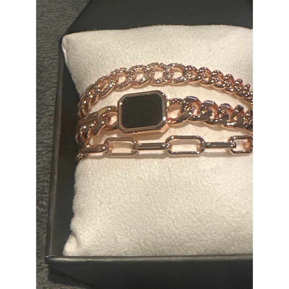RBP8051 Smile Big, Slay Bigger Black Onyx & Diamond CZ Rose Gold Plating